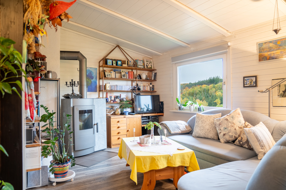 Wohnzimmer mit Kamin